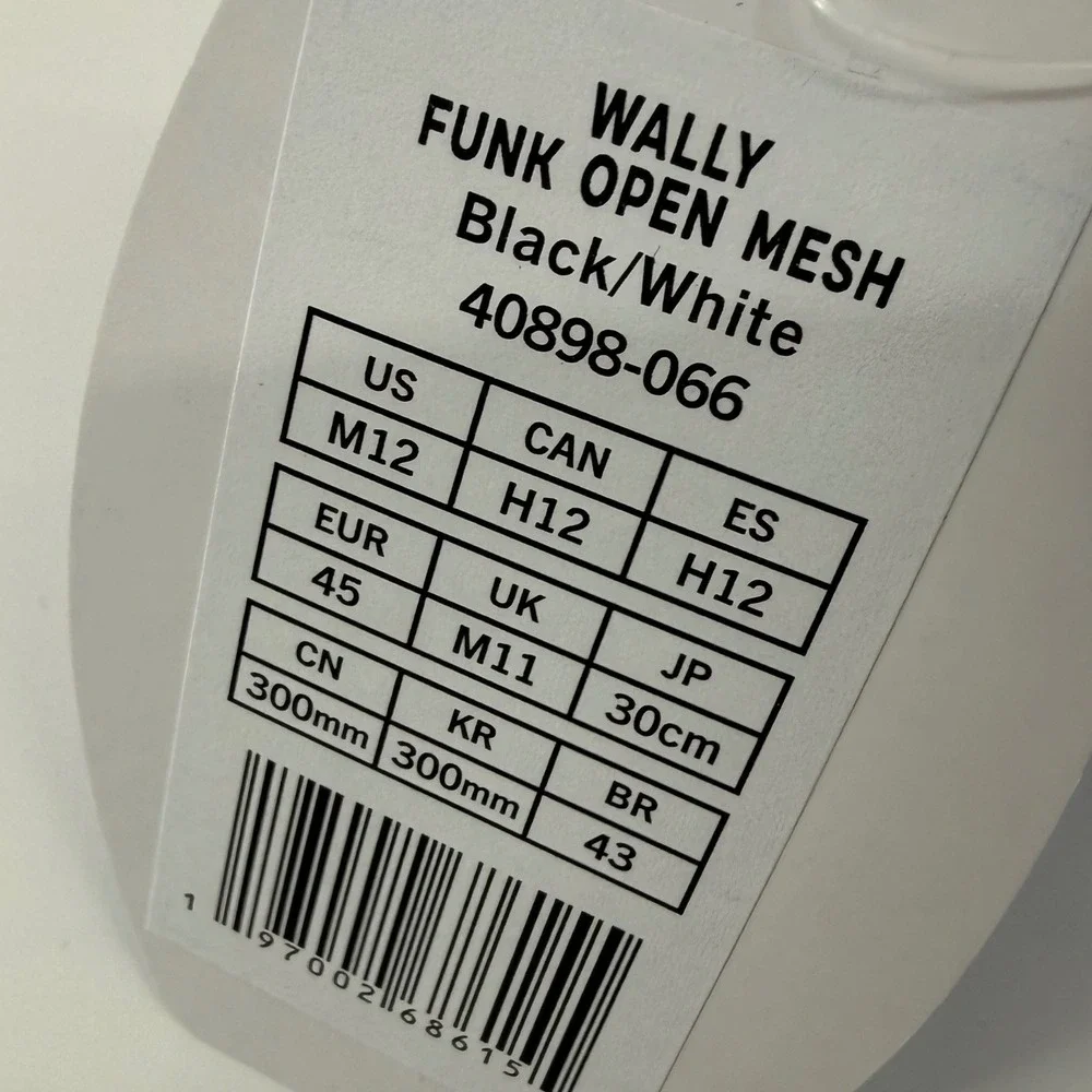 Hey Dude Wally Funk Open Mesh Mens Loafers Black White Size‎ 12 New Comfort